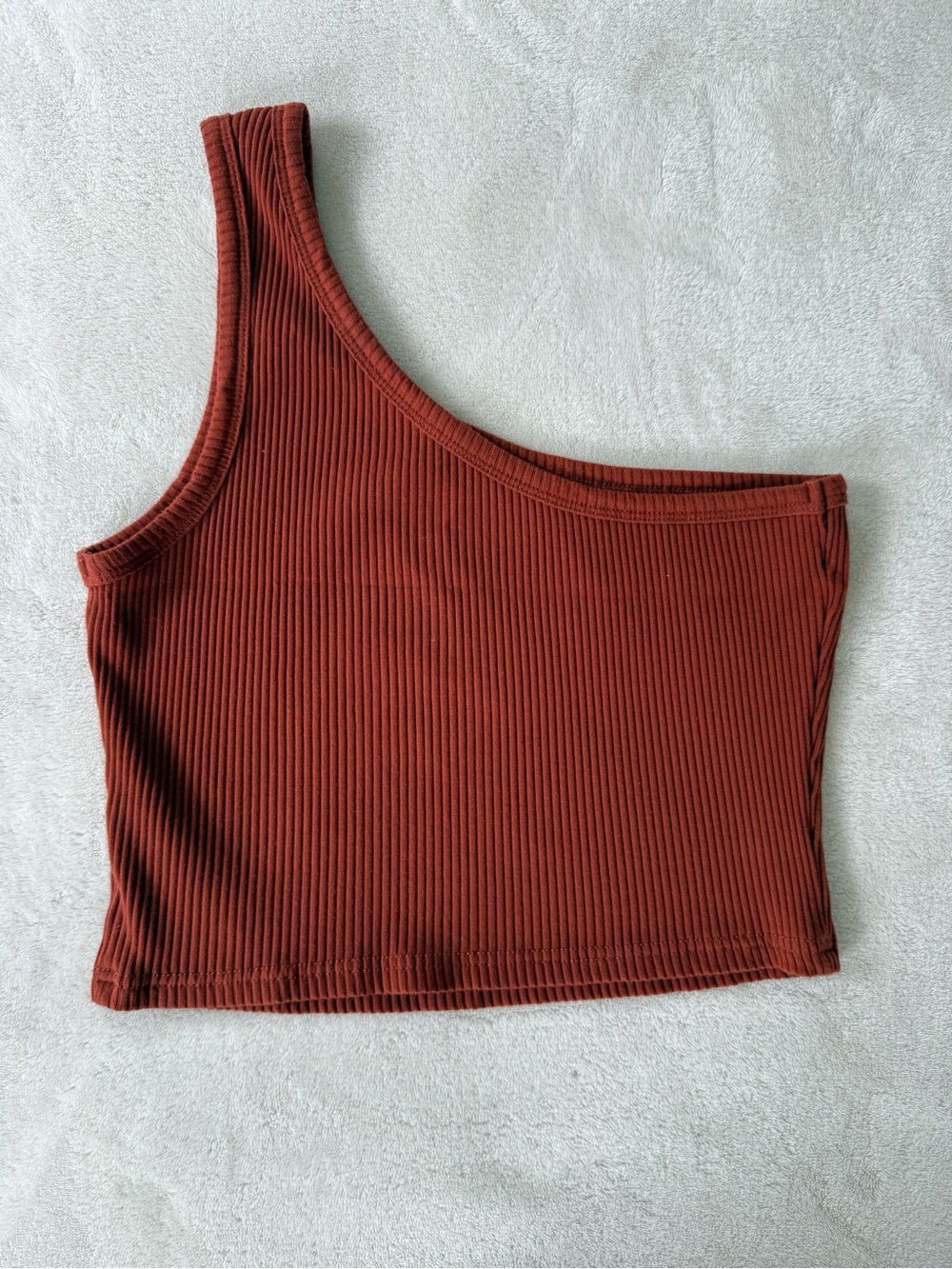 Rust Orange One Shoulder Top - Picture 2 of 5